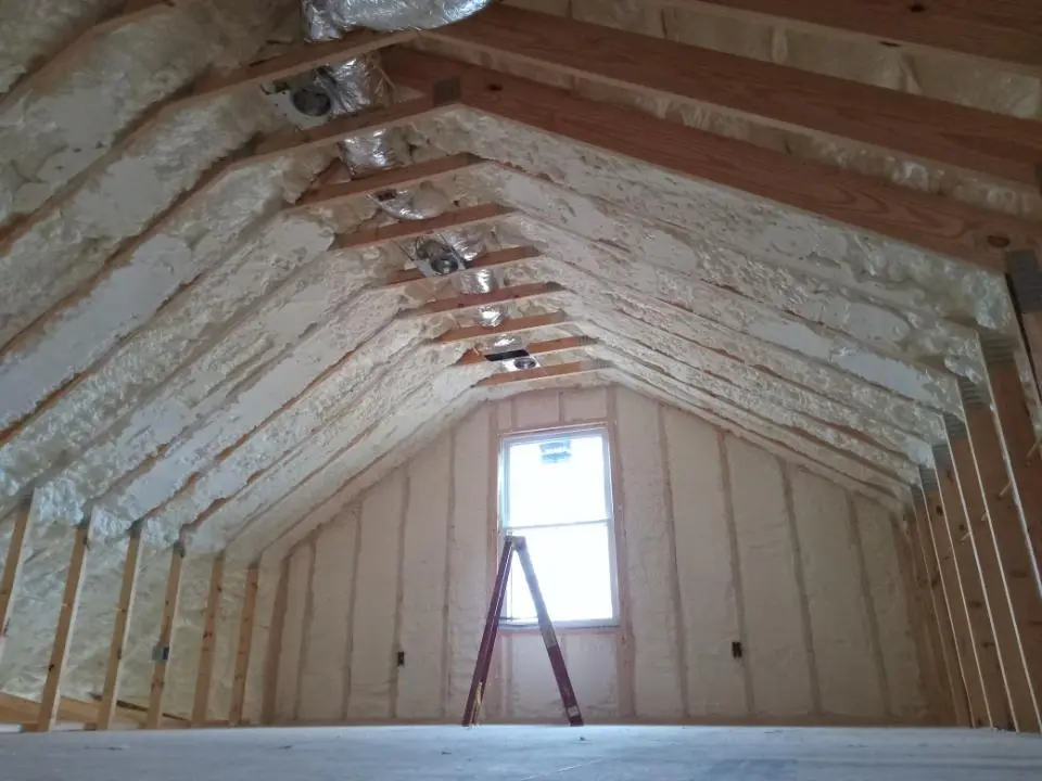 Spray foam roofing application for Crawl Space Insulation project in Freehold
